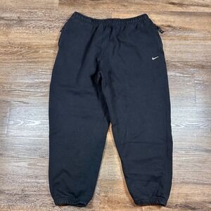 Nike Black Sweatpants Mens XXL Solo Swoosh Joggers Elastic Waist Athletic Casual